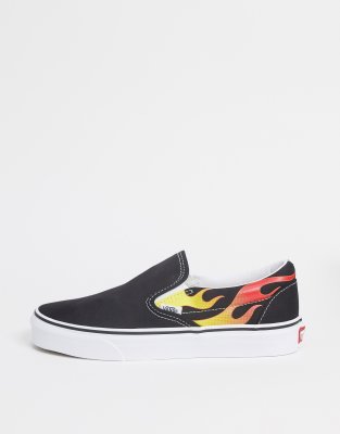 vans slip on flame