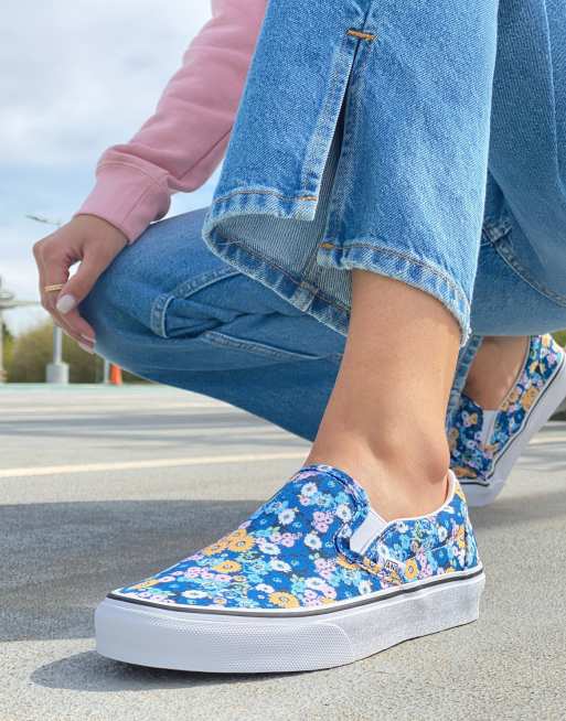 Flower vans slip on sale