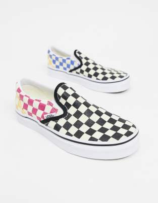 glitter checkerboard vans