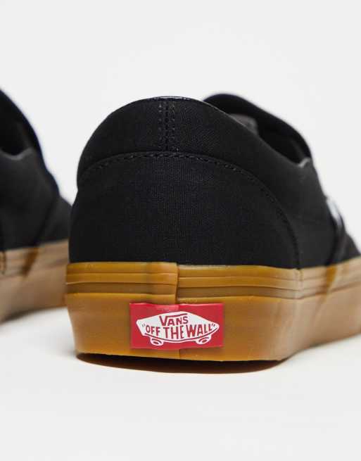 Black vans deals brown sole