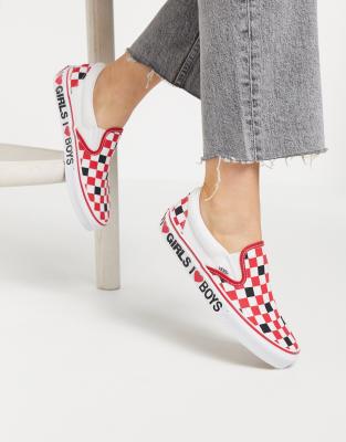 heart vans slip on