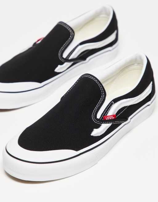 Black & white slip on vans sale