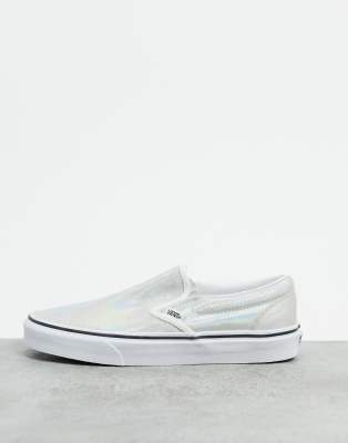 white iridescent vans