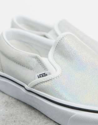 white iridescent vans