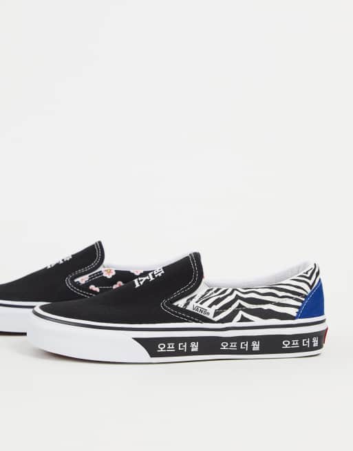 vans korean typography slip on