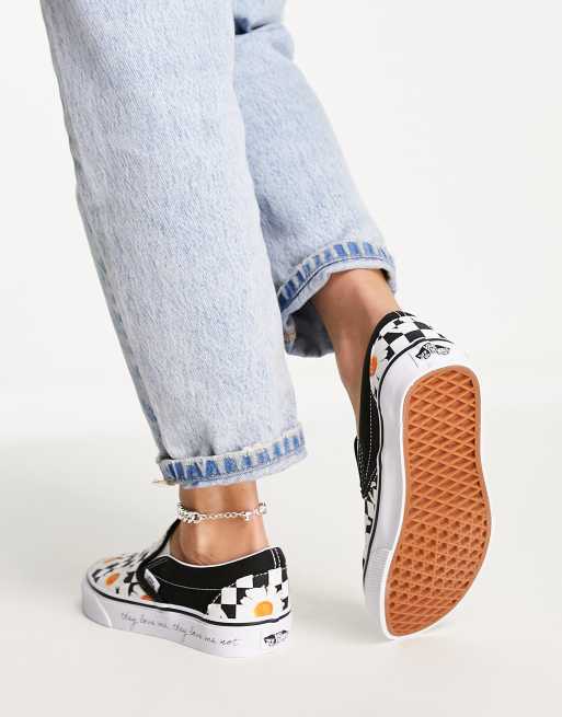 Vans Classic Slip-On Love Me and Love Me Not sneakers in white , 2 of 4