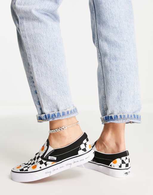 Vans Classic Slip-On Love Me and Love Me Not sneakers in white , 4 of 4