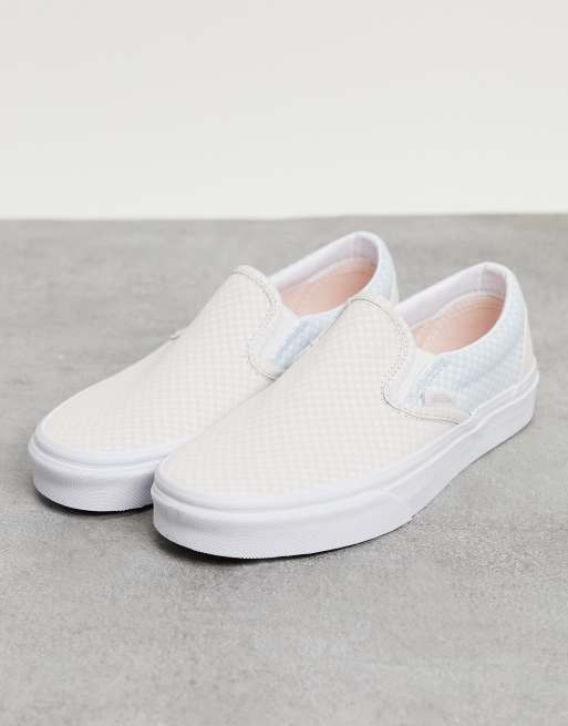 Vans Classic Slip-On pastel checkerboard sneakers in blue/white | ASOS