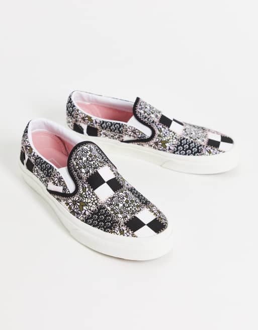 Vans slip on outlet satin patchwork