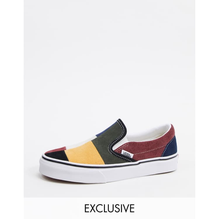 Vans slip on outlet satin patchwork