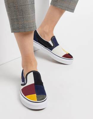 vans patchwork slip on womens