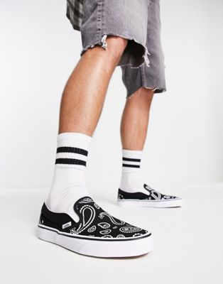 Vans Classic Slip-On peace paisley sneakers in black  - ASOS Price Checker