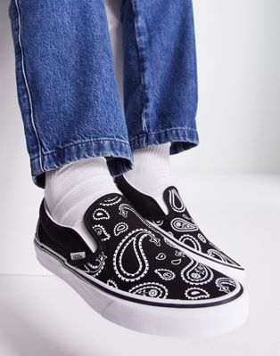 Vans Classic Slip-On peace paisley trainers in black