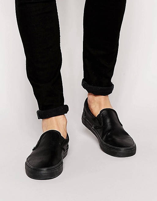 Vans Classic Slip-On Perf Leather Sneakers حمضيات صغير
