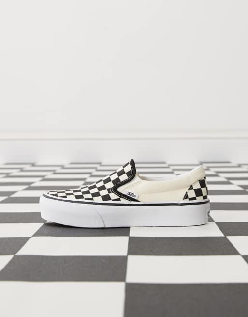 Vans platform slip sales on checkerboard