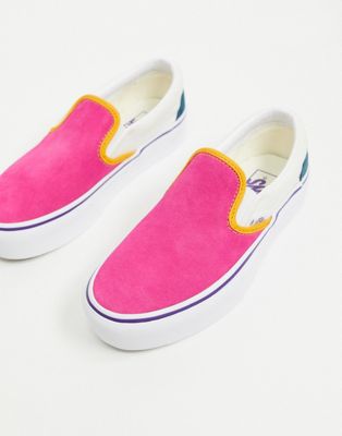 multi colored slip on shoes