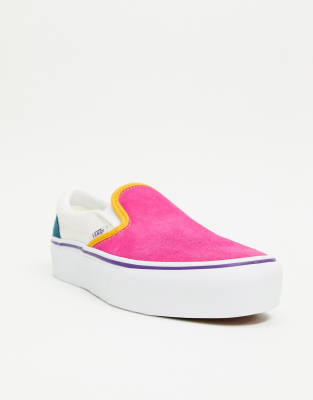 color block platform vans