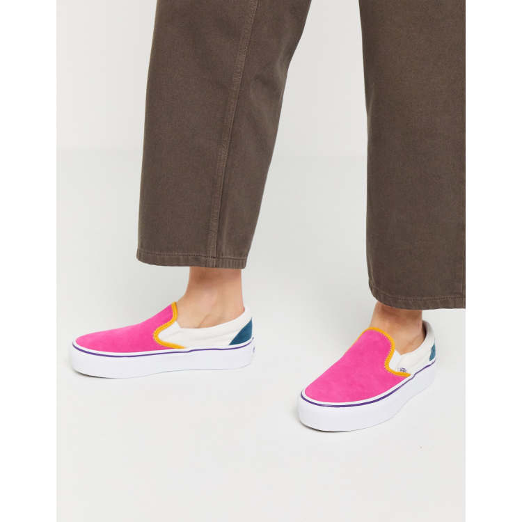 Multi color slip on vans discount