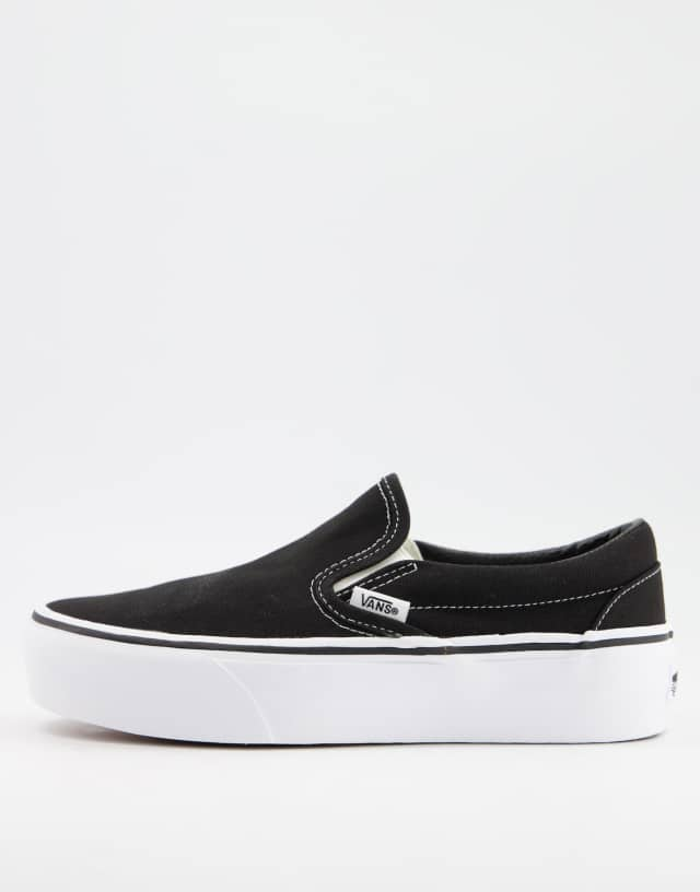 Vans Classic slip-on platform sneakers in black