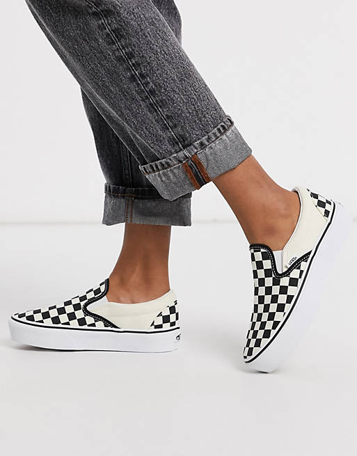 Vans Classic Slip-On Platform sneakers in checkerboard