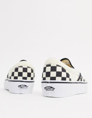 checkerboard slip on vans platform