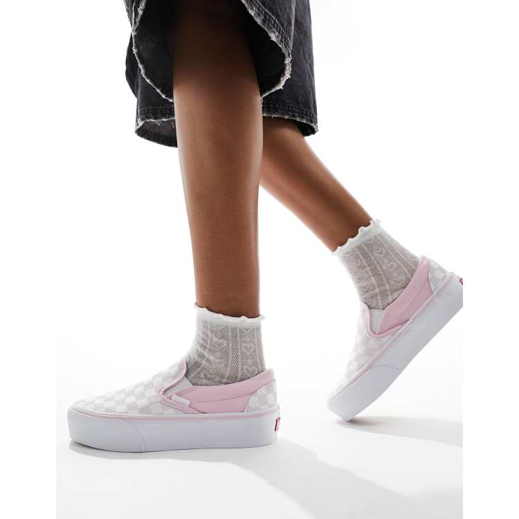 Pink Womens Vans Slip On Platform Pink Vans Sneaker Plateau Vans