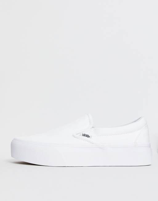 Vans Classic Slip On Platform sneakers in white