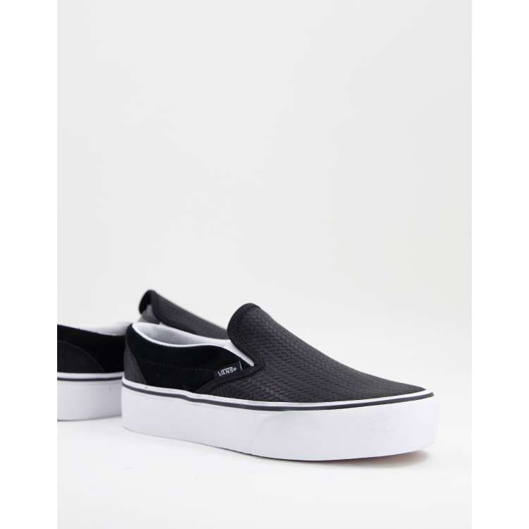 Black vans slip on hot sale platform