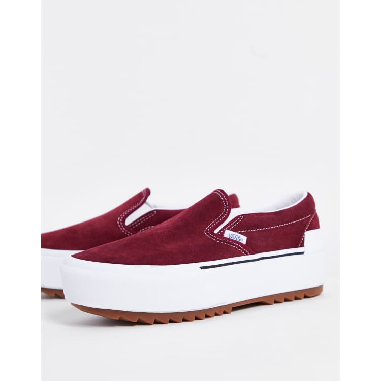 Vans suede slip outlet on platform fur pink