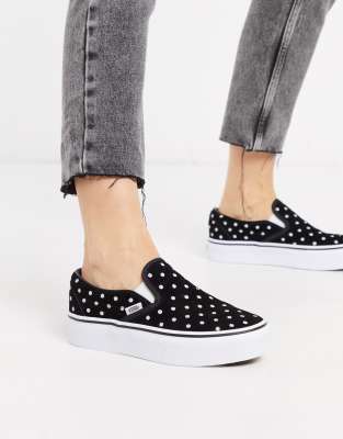 polka dot slip on sneakers