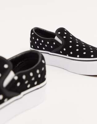 vans classic slipper black white