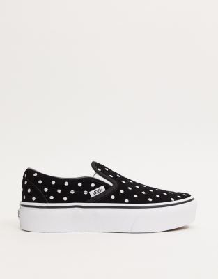 vans slip on w kropki