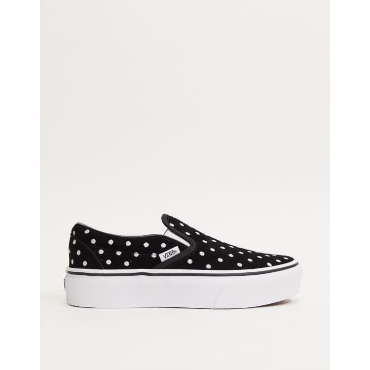 Black and white store polka dot vans