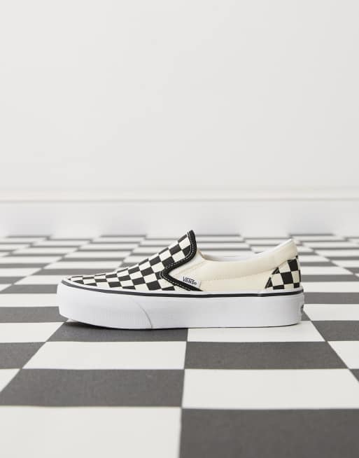 vans old skool platform femme damier