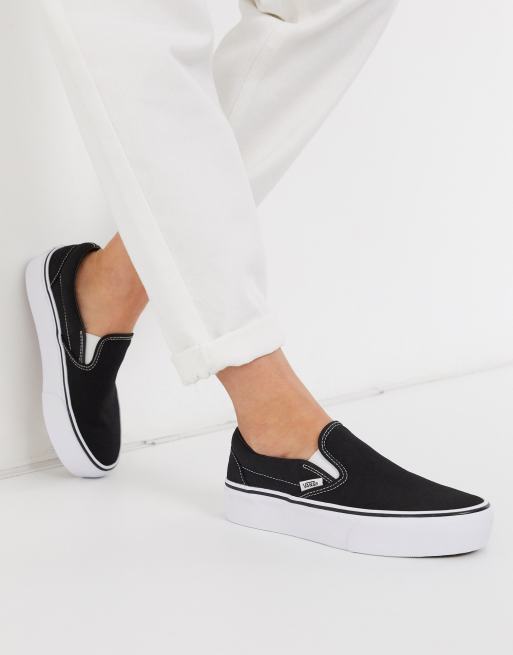 Vans platform shop black slip on