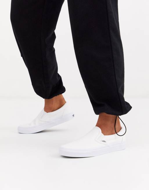 Vans classic slip store on platform white