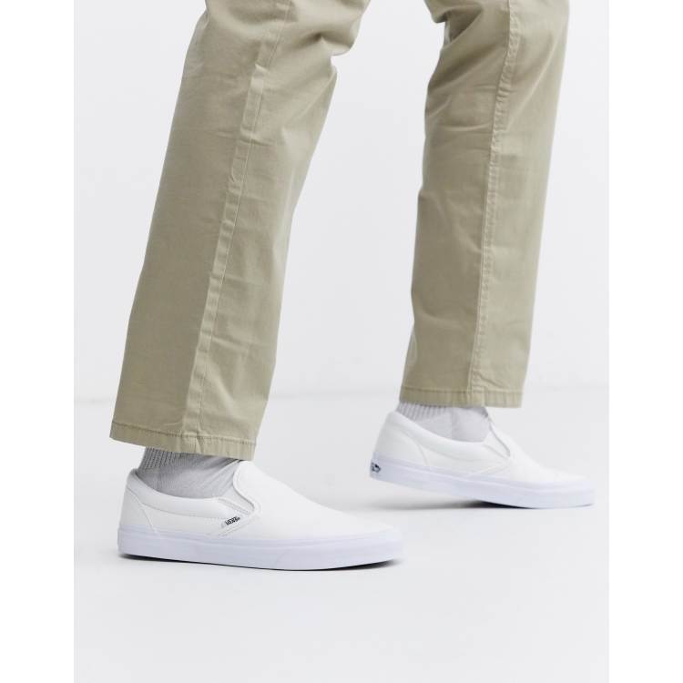 Mens white slip on cheap vans