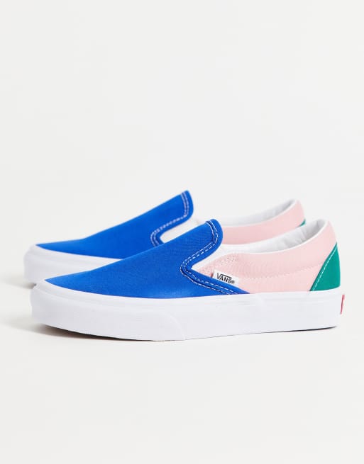 Pink blue and white vans sale