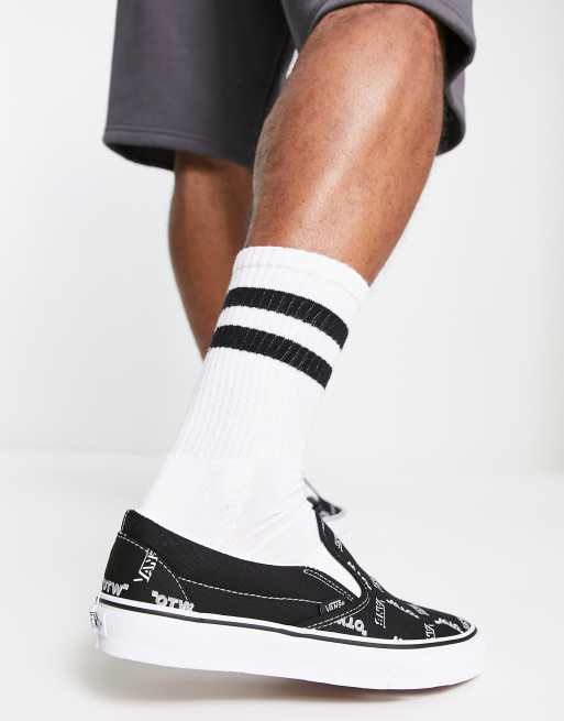 Vans Classic Slip On Shadow Sneakers in zwart ASOS