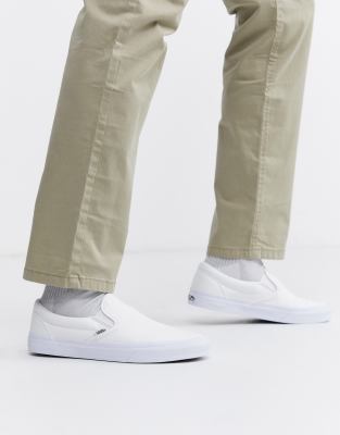 vans slip ons white