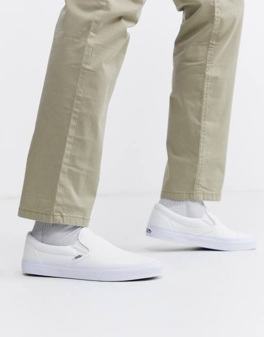 Vans Classic Slip On shoes in white ASOS