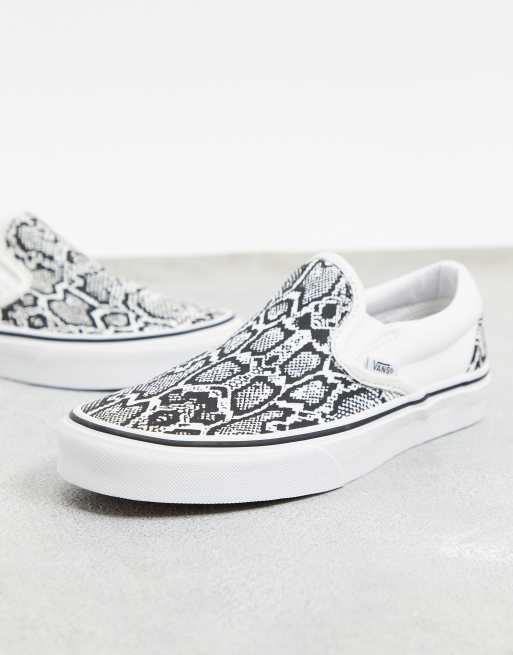 Vans Classic Slip-On Snake Print sneaker in white | ASOS