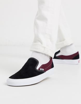 burgundy slip on vans womens