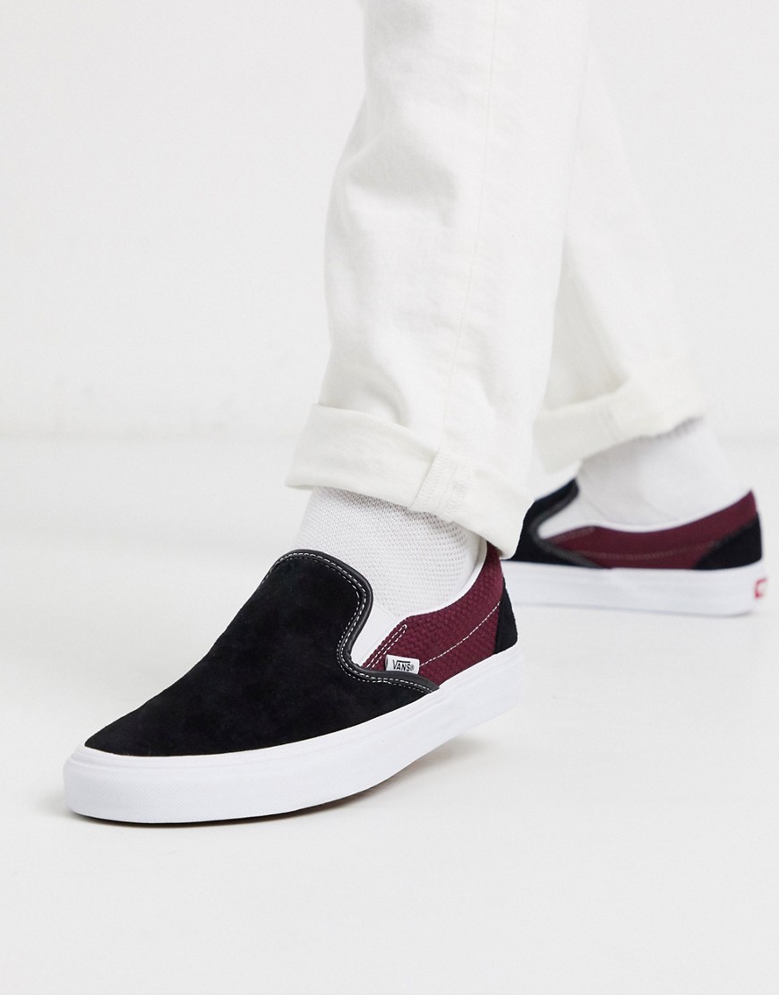 Vans Classic Slip-On sneaker in black/burgundy