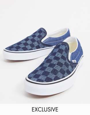 denim vans slip ons