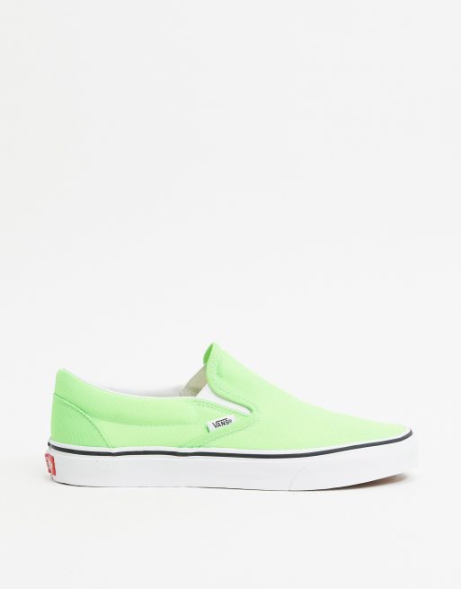 Lime green vans hot sale slip ons