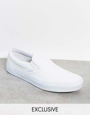 vans slip on trainers in white