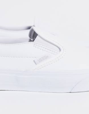 vans faux leather slip ons