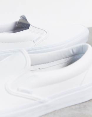 slip on white leather trainers