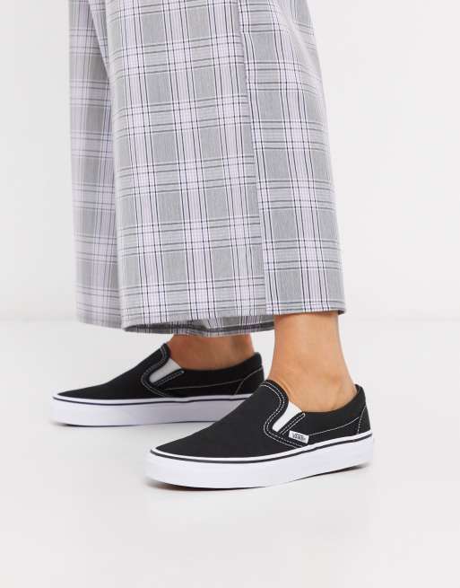 Vans Classic - Slip on-sneakers i sort og hvid
